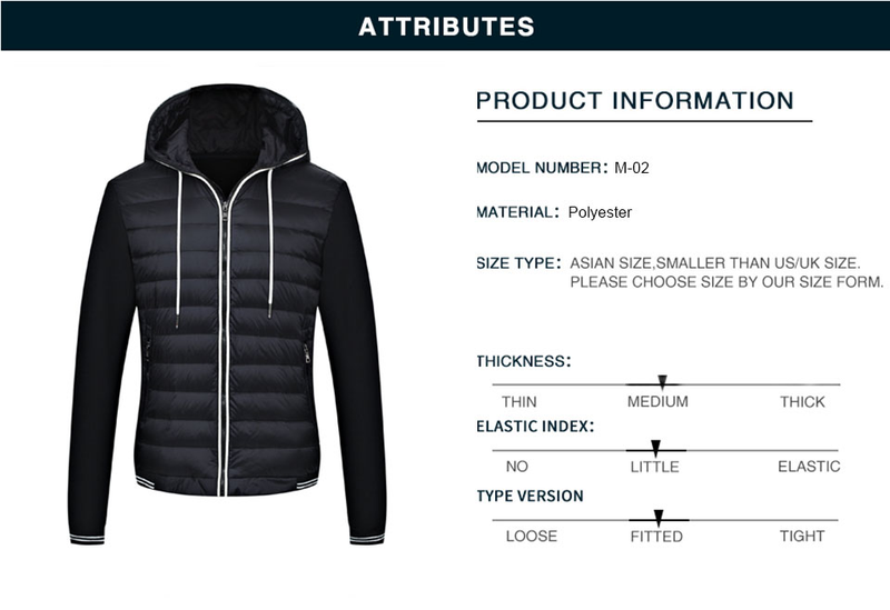 Illustration for article titled Men's Winter Jacket With Hooded Down Lightweight Plus Size 3XL Male Parka Casual Black Jacket